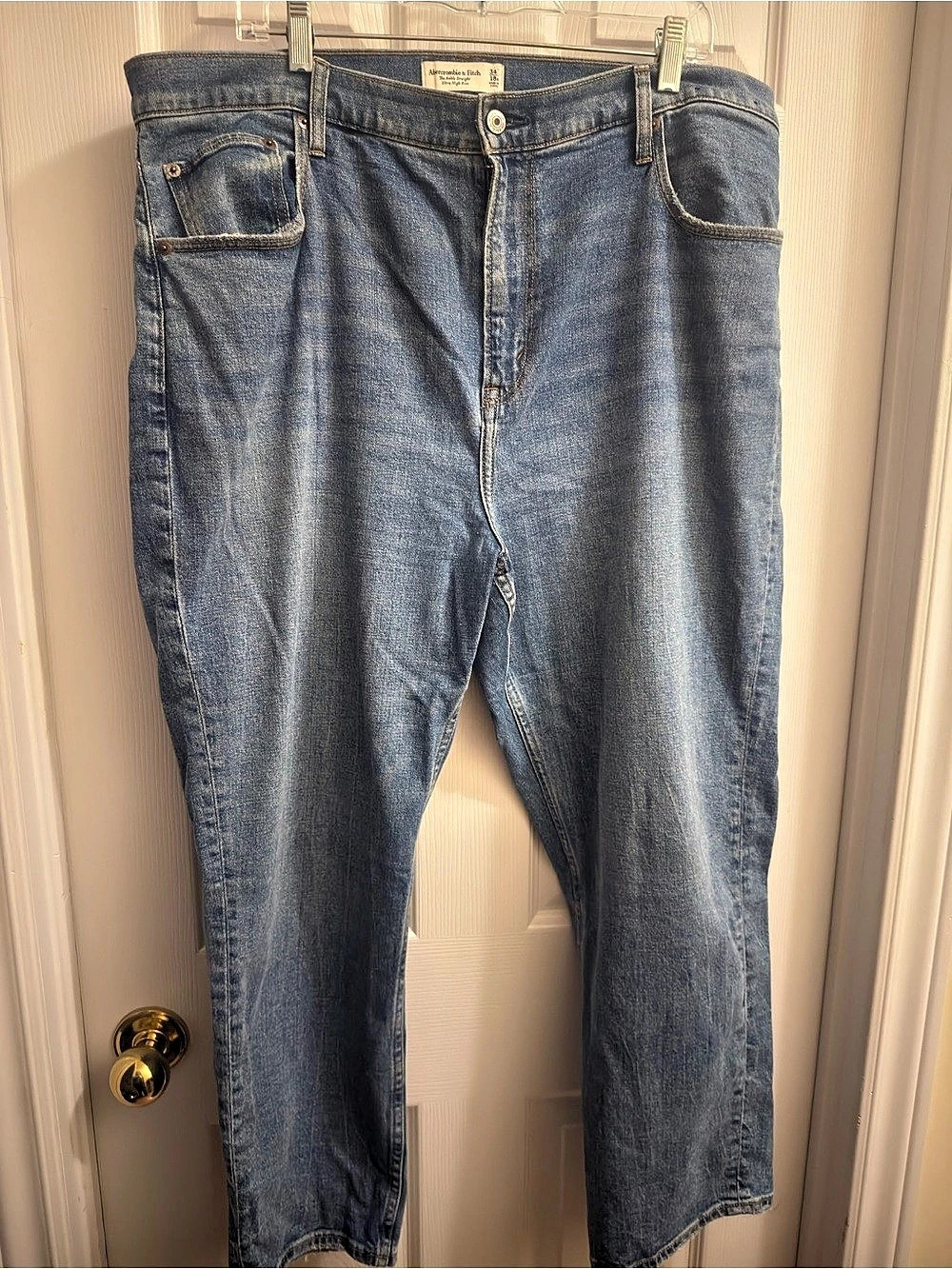 Abercrombie & Fitch The Ankle Straight Ultra High Rise Curve Love Jeans Blue